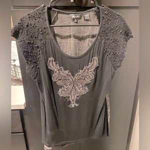 Black Miss Me beaded tshirt